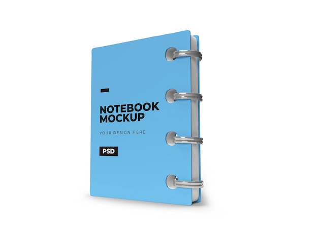 PSD ring notebook mockup on isolated white background