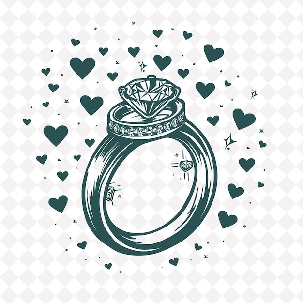 PSD a ring with a heart inside of it