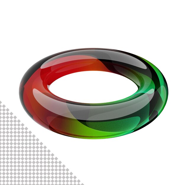 PSD a ring with a rainbow colored design on it