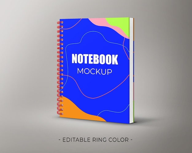 Ringed Hardcover Notebook Mockup