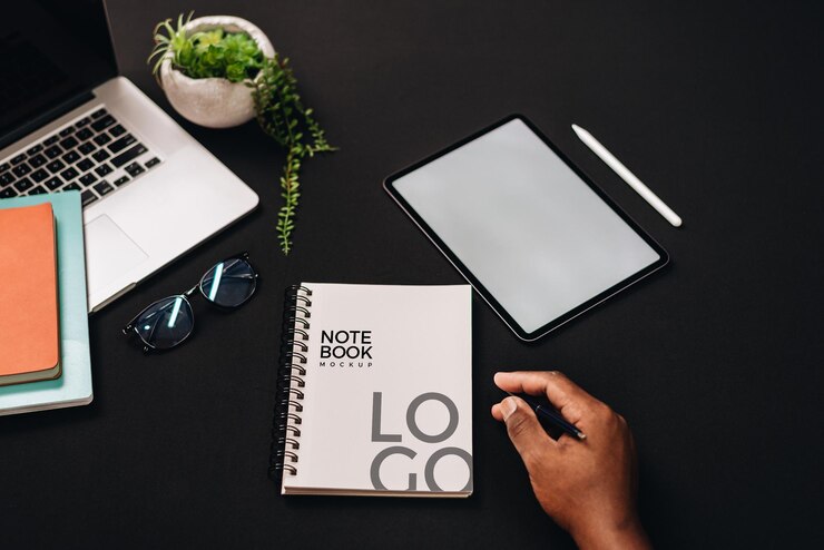 PSD ringed notebook mockup design template
