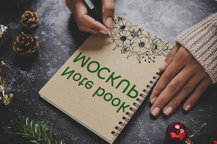 PSD ringed notebook mockup design template
