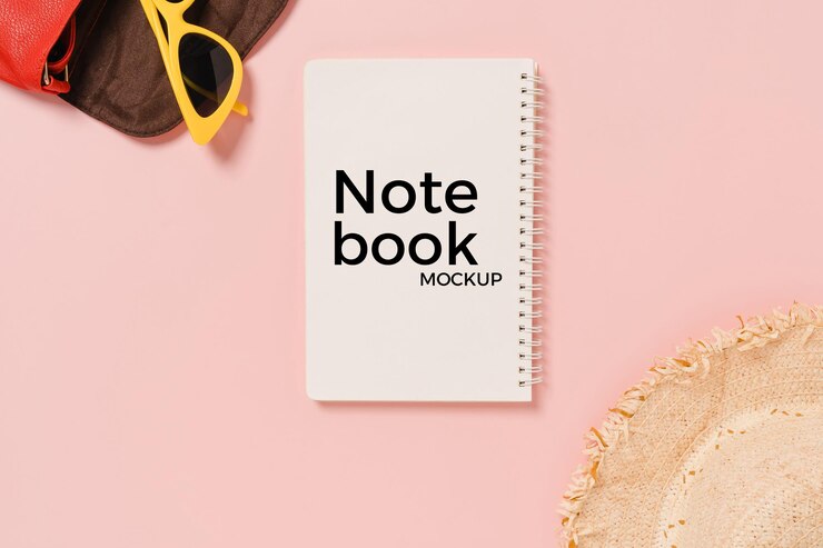 PSD ringed notebook mockup design template