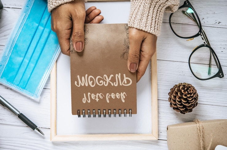PSD ringed notebook mockup design template