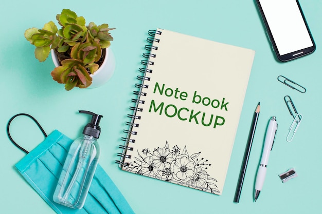 ringed notebook mockup design template