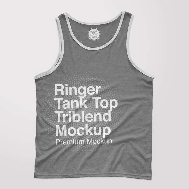 Ringer Tank Top Triblend makieta