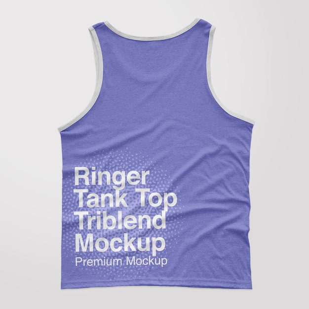 Ringer Tanktop Triblend Back Mockup