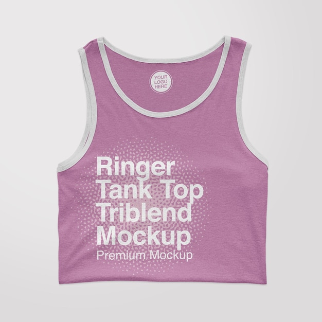 Ringer tanktop triblend gevouwen mockup