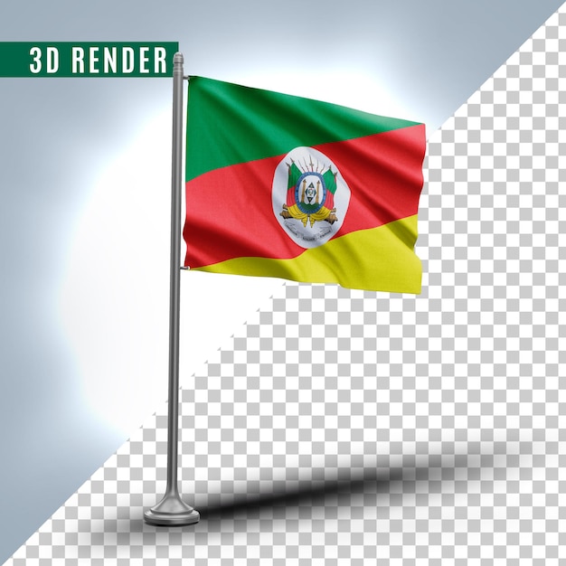 Rio Grande Do Sul 현실적인 3d 질감된 플래그 프리미엄 Psd