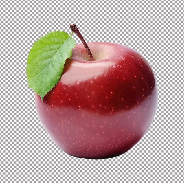 Ripe apple fruit with leaves on white backgrounds