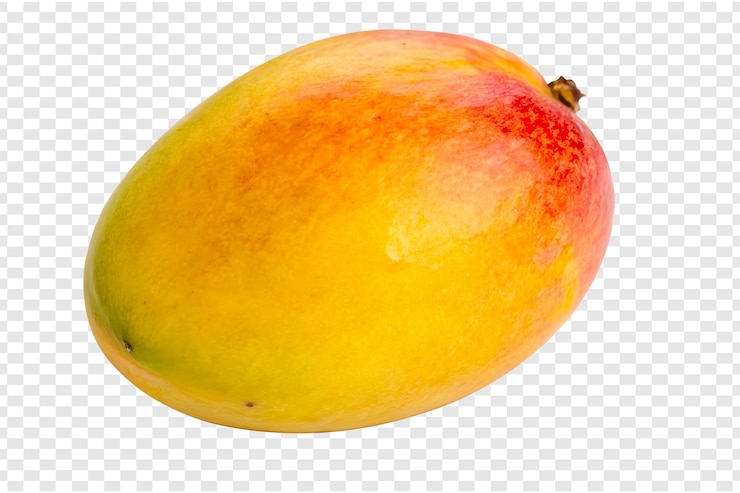 A ripe and colorful mango ready to eat