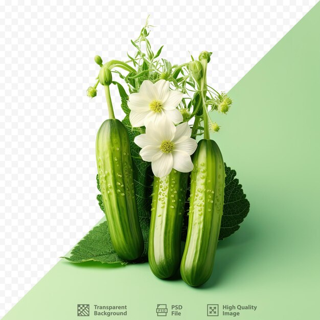 PSD ripe cucumbers isolated on transparent background