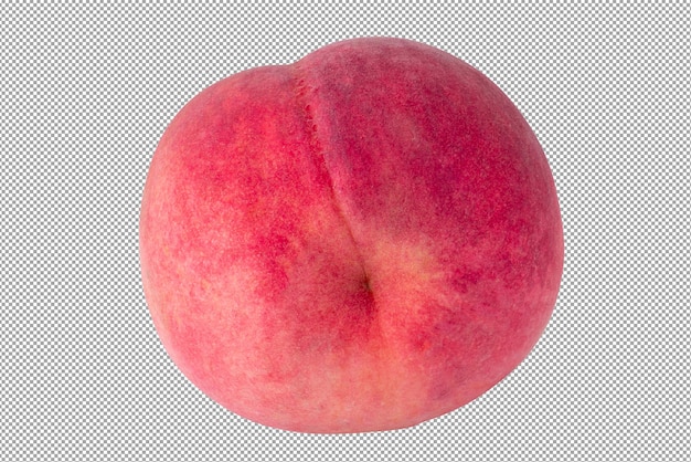 Ripe juicy peaches fruit isolated on a transparent background