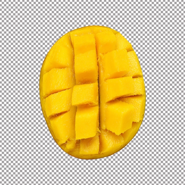 PSD ripe mango fruit on two tone background