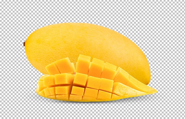 PSD ripe mango isolated on alpha layer