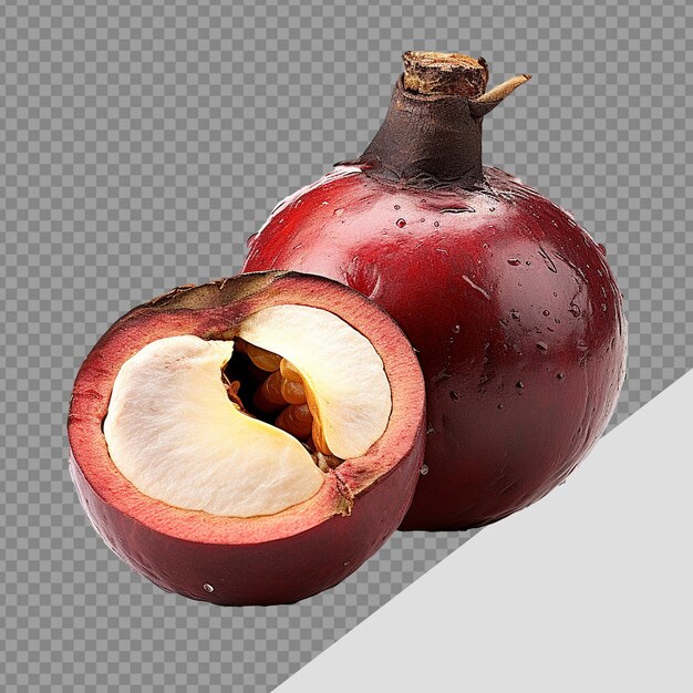 PSD ripe mangosteen fruit png isolated on transparent background