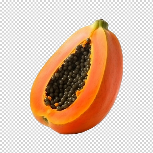 PSD papaia matura isolata su fondo bianco