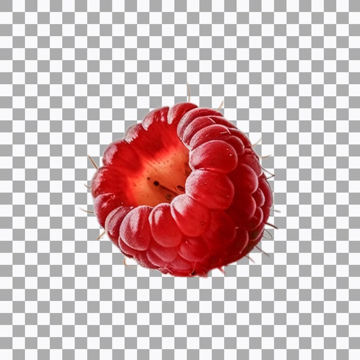 PSD ripe raspberry isolated on transparent background