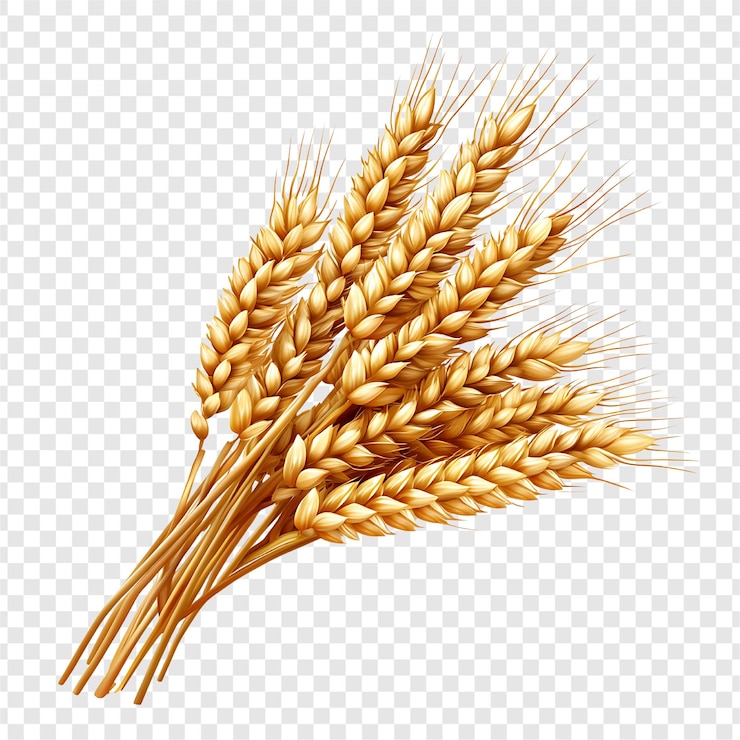 PSD ripe wheat closeup on transparent background