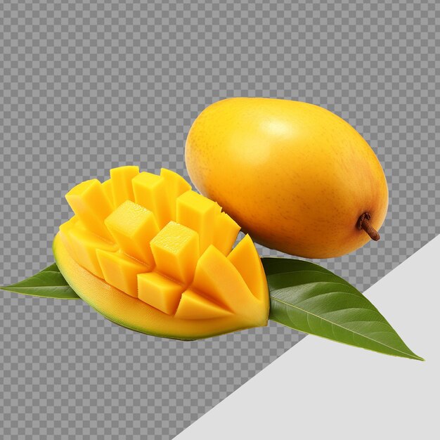 PSD ripe yellow mango png isolated on transparent background