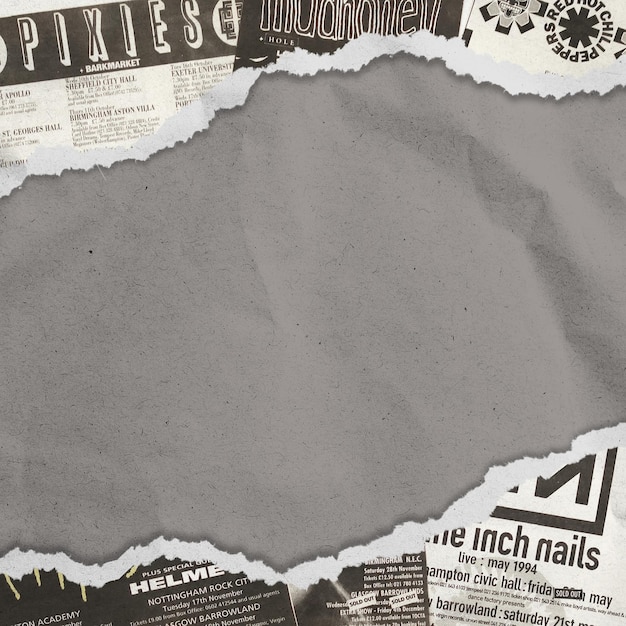 PSD ripped old newspaper on brown background