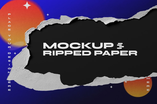 PSD ripped paper mockup design