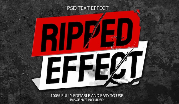 PSD ripped paper slice psd text effect