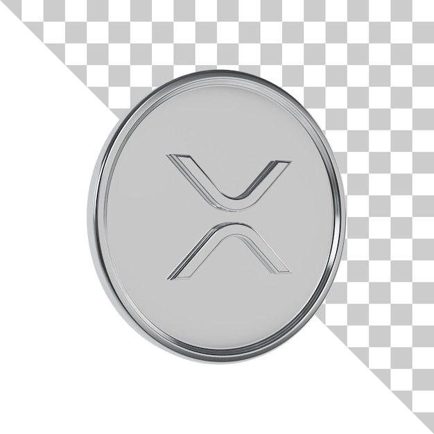 PSD ripple silver coin 3d icon