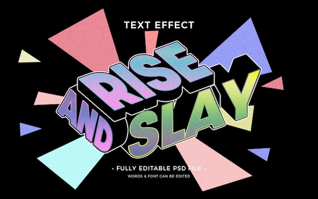 PSD rise and slay text effect