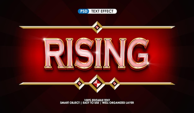 rising game title premium text style effect with gradient background