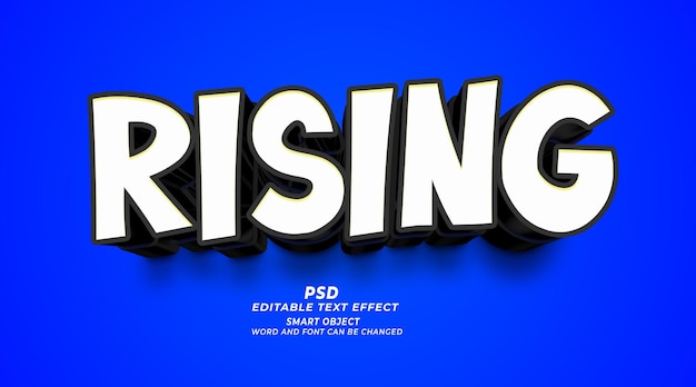 PSD rising psd 3d editable text effect