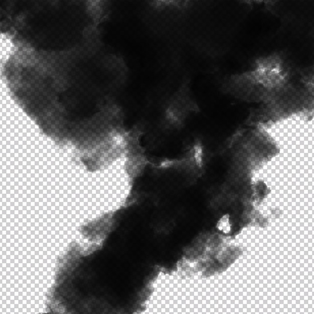 rising up heavy black smoke effect is on a transparent background smoke png