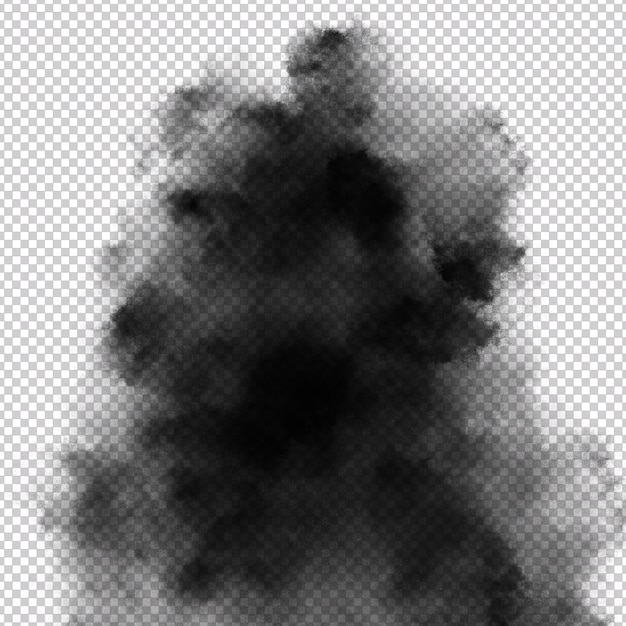 PSD rising up relistic black smoke effect is on a transparent background