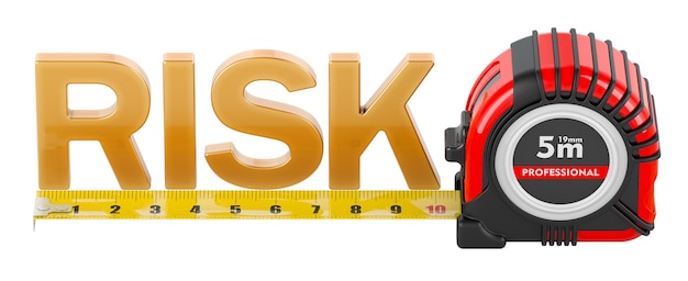 risk concept with measuring tape 3d rendering isolated on transparent background