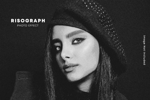 Risograph grain photo effect mockup