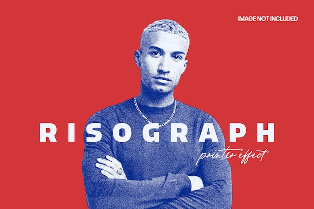 PSD risograph grain photo effect template