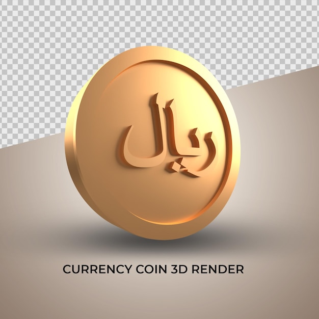 Riyal valuta oro 3d moneta araba