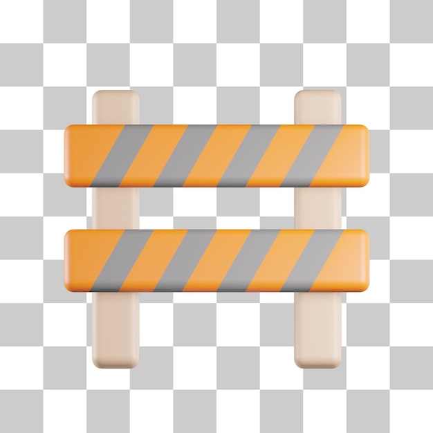 PSD road barrier 3d icon
