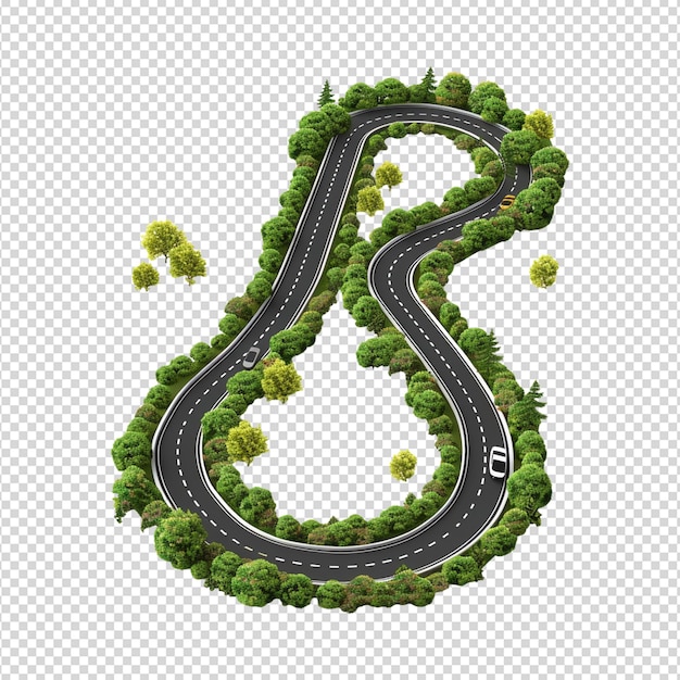 PSD road journey path isolated