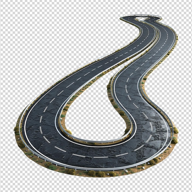 PSD road journey path isolated