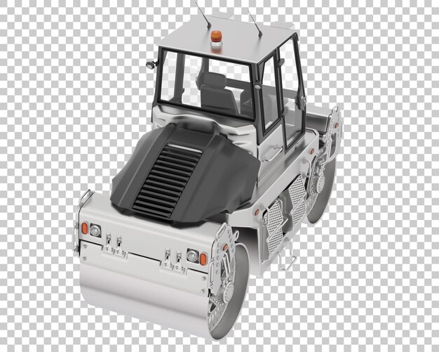 Road roller on transparent background 3d rendering illustration