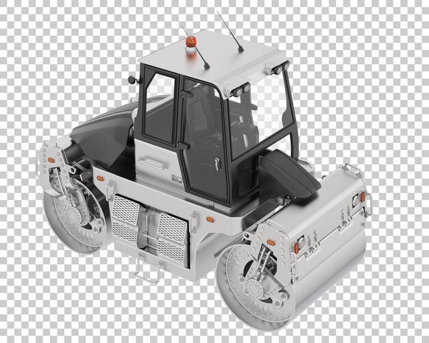 Road roller on transparent background 3d rendering illustration