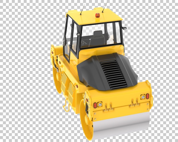 Road roller on transparent background 3d rendering illustration