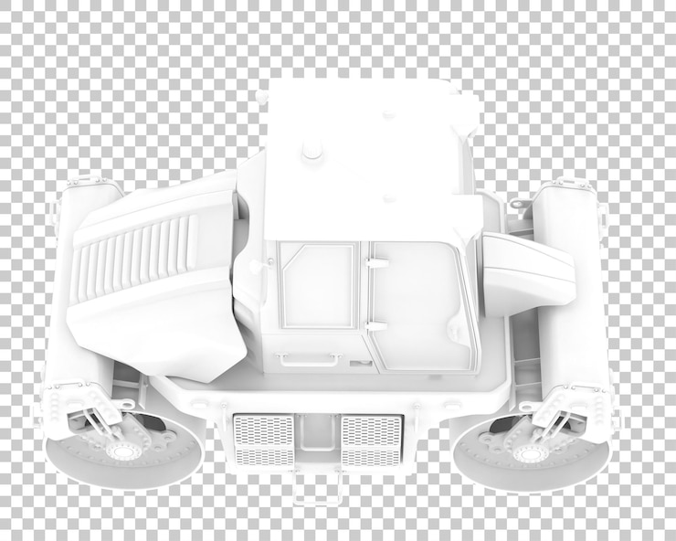 PSD road roller on transparent background 3d rendering illustration