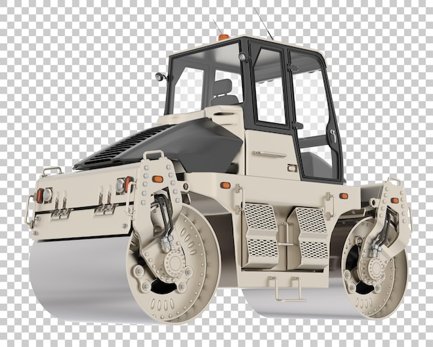 road roller on transparent background 3d rendering illustration