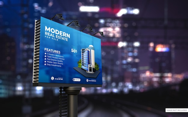 Road side billboard mockup display outdoor design