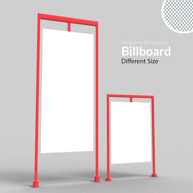 road side indoor 3d render  blank billboard empty advertisement stand