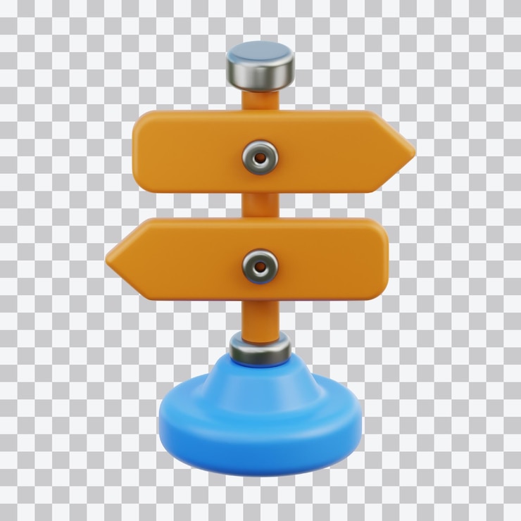 PSD иллюстрация дорожного знака 3d