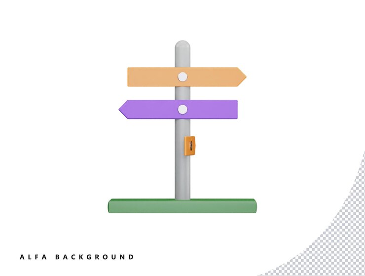 PSD road sign with 3d vector icon cartoon minimal style