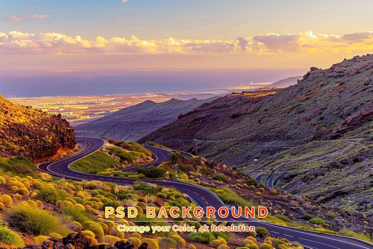 PSD road through the mountains of gran canaria